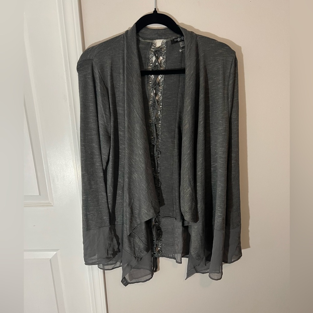 August Slik NWT waterfall Cardigan